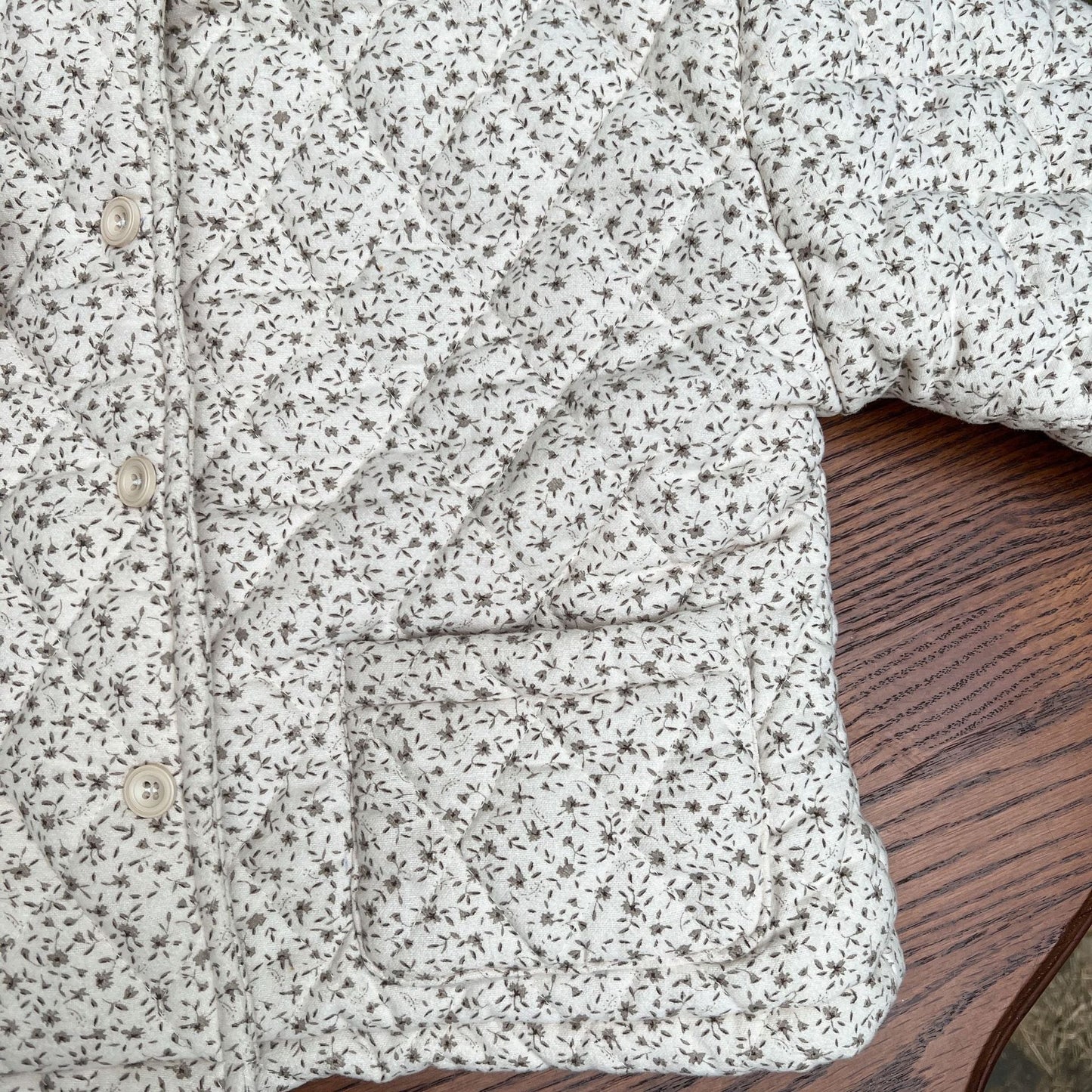 Girls Padded Cotton Clothes Fleece Thickened Floral Kids' Overcoat