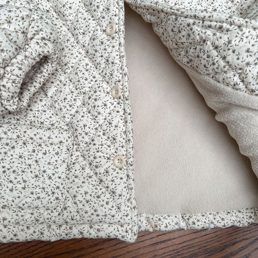 Girls Padded Cotton Clothes Fleece Thickened Floral Kids' Overcoat