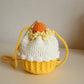 Hand Knitted Bags In Shape Of A Cake Crossbody Wool Coin Pocket